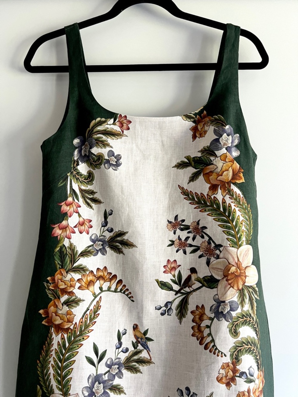 FARM Rio Linen Blend Sand Nature Garden Square Neck Mini Dress Size Small NWT - Picture 7 of 16